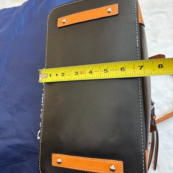 Dooney & Bourke Claremont Leather Black/Brown Domed Satchel/Crossbody/Sh… - Picture 15 of 16